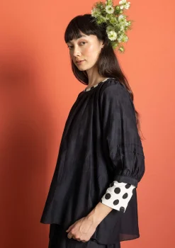 Bluse aus Baumwolle/Seide