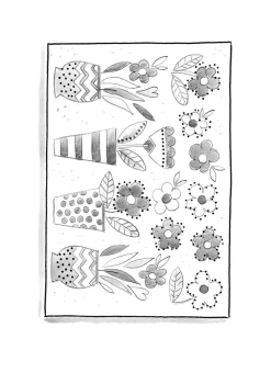 Fußmatte „Flower pots“ aus Kokosfaser