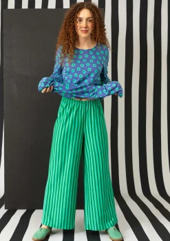 Gestreifte Jerseyhose aus Bio-Baumwolle/Modal