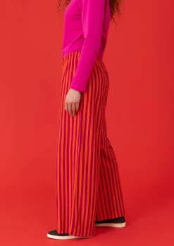 Gestreifte Jerseyhose aus Bio-Baumwolle/Modal