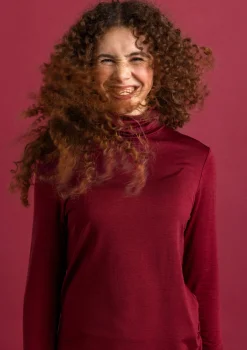 Jersey-Rollkragenshirt aus Lyocell/Elasthan