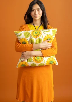 Kissenhülle „Sunflower“ aus Bio-Baumwolle/Leinen