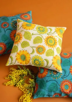 Kissenhülle „Sunflower“ aus Bio-Baumwolle/Leinen