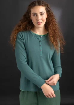 Knopfleistenshirt aus Bio-Baumwollripp