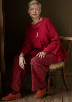 Pointelle-Strickjacke „Blomstra“ aus Bio-Wolle