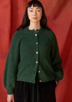 Strickjacke „Vinternatt“ aus Bio- und Recycling-Baumwolle/Alpakawollgemisch