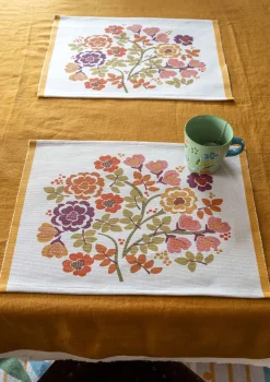 Tischset „Wild rose“ aus Bio-Baumwolle