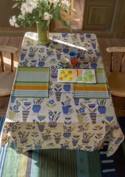 Wachstuch „Flower pots“ aus Bio-Baumwolle