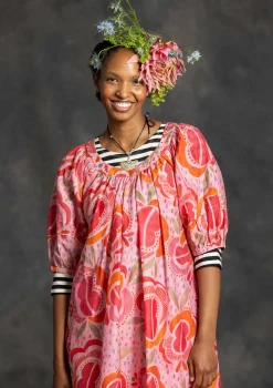 Webkleid „Great Rose“ aus Bio-Baumwolle/Seide