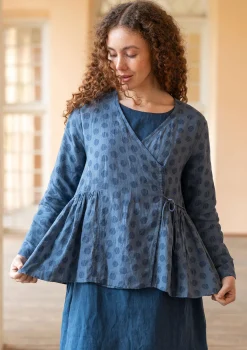 Wickelbluse „Piccolo“ aus Leinen